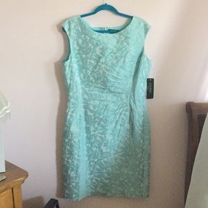 Light turquoise jacquard satin dress with tags!